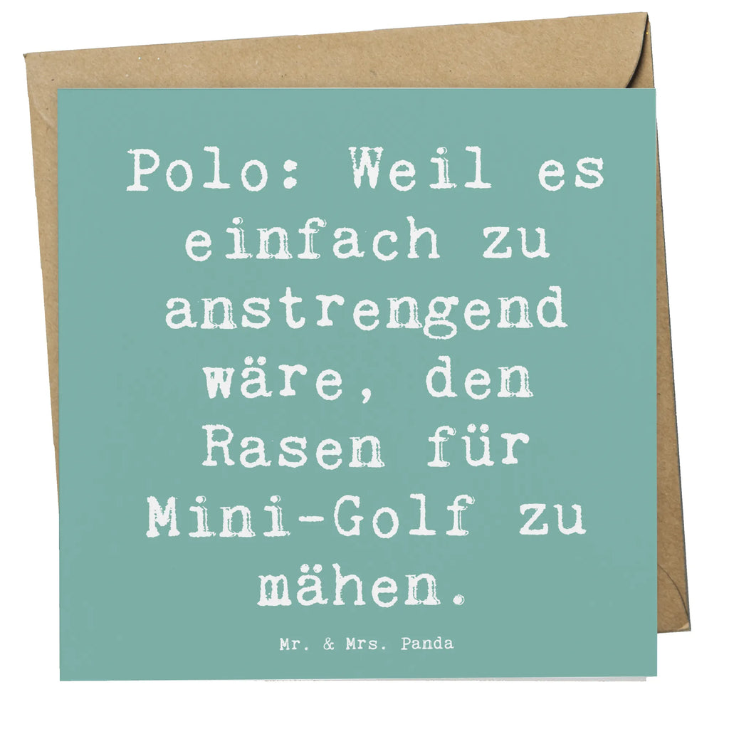 Deluxe Karte Spruch Polo Spaß Karte, Grußkarte, Klappkarte, Einladungskarte, Glückwunschkarte, Hochzeitskarte, Geburtstagskarte, Hochwertige Grußkarte, Hochwertige Klappkarte, Geschenk, Sport, Sportart, Hobby, Schenken, Danke, Dankeschön, Auszeichnung, Gewinn, Sportler