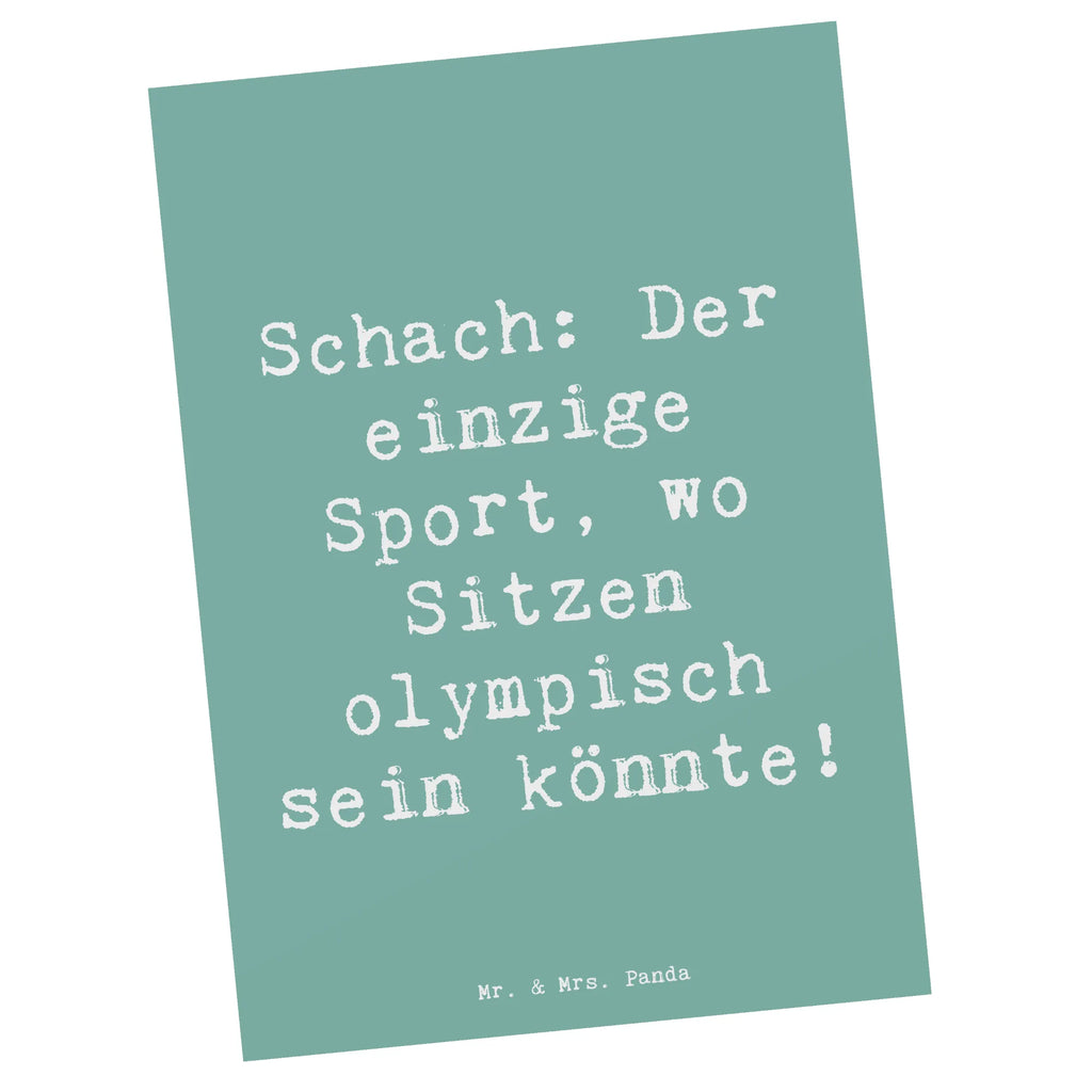 Postkarte Spruch Schach: Der einzige Sport, wo Sitzen olympisch sein könnte! Postkarte, Karte, Geschenkkarte, Grußkarte, Einladung, Ansichtskarte, Geburtstagskarte, Einladungskarte, Dankeskarte, Ansichtskarten, Einladung Geburtstag, Einladungskarten Geburtstag, Geschenk, Sport, Sportart, Hobby, Schenken, Danke, Dankeschön, Auszeichnung, Gewinn, Sportler