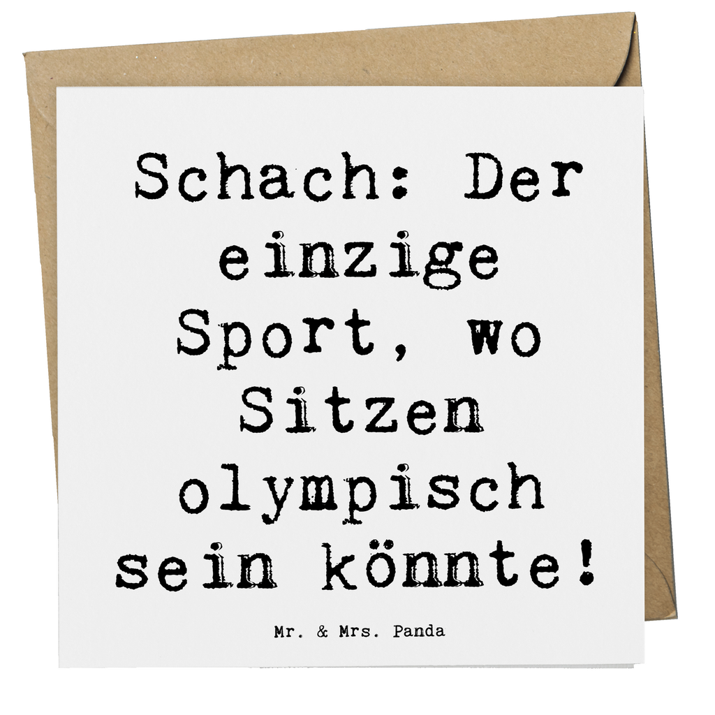 Deluxe Karte Spruch Schach: Der einzige Sport, wo Sitzen olympisch sein könnte! Karte, Grußkarte, Klappkarte, Einladungskarte, Glückwunschkarte, Hochzeitskarte, Geburtstagskarte, Hochwertige Grußkarte, Hochwertige Klappkarte, Geschenk, Sport, Sportart, Hobby, Schenken, Danke, Dankeschön, Auszeichnung, Gewinn, Sportler