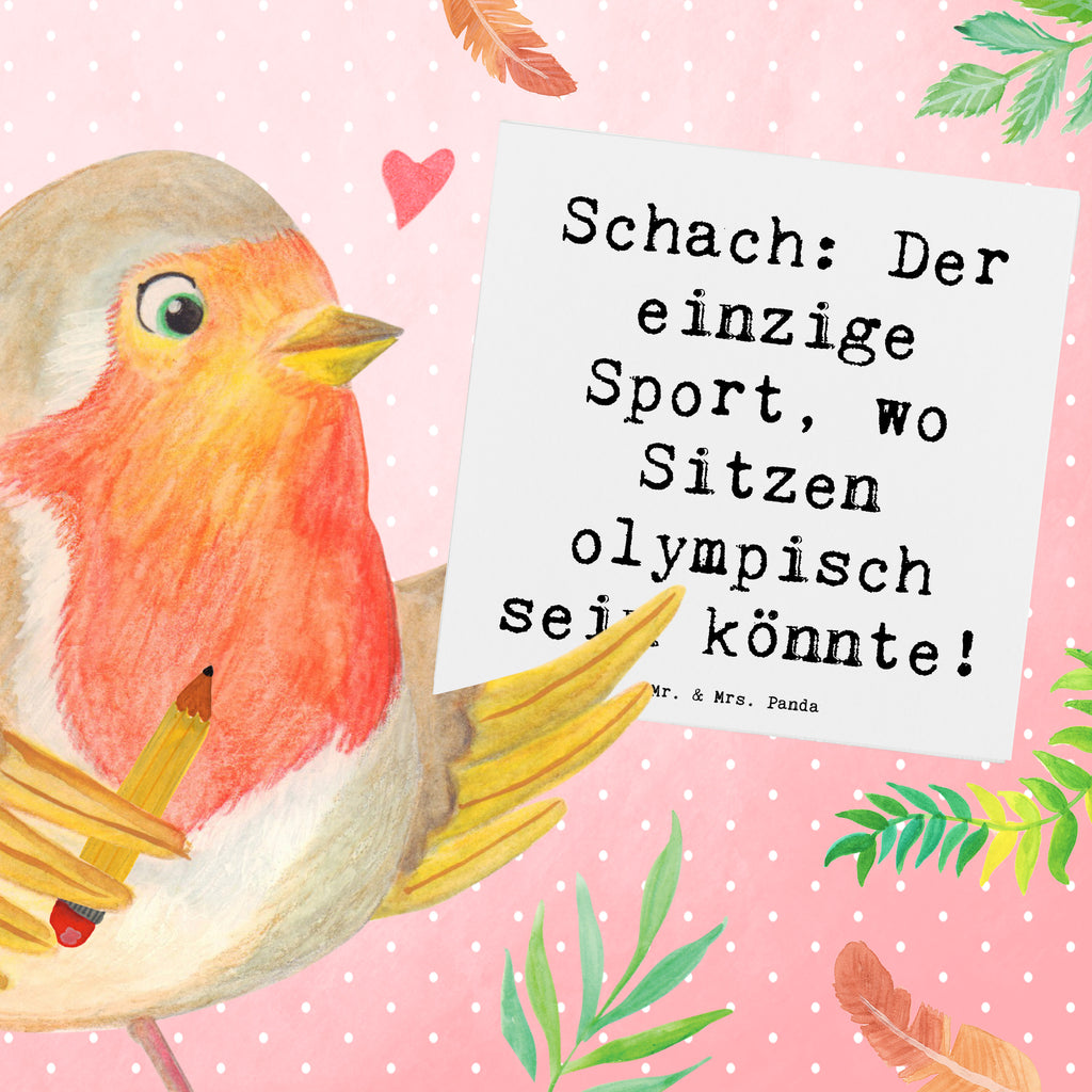 Deluxe Karte Spruch Schach: Der einzige Sport, wo Sitzen olympisch sein könnte! Karte, Grußkarte, Klappkarte, Einladungskarte, Glückwunschkarte, Hochzeitskarte, Geburtstagskarte, Hochwertige Grußkarte, Hochwertige Klappkarte, Geschenk, Sport, Sportart, Hobby, Schenken, Danke, Dankeschön, Auszeichnung, Gewinn, Sportler