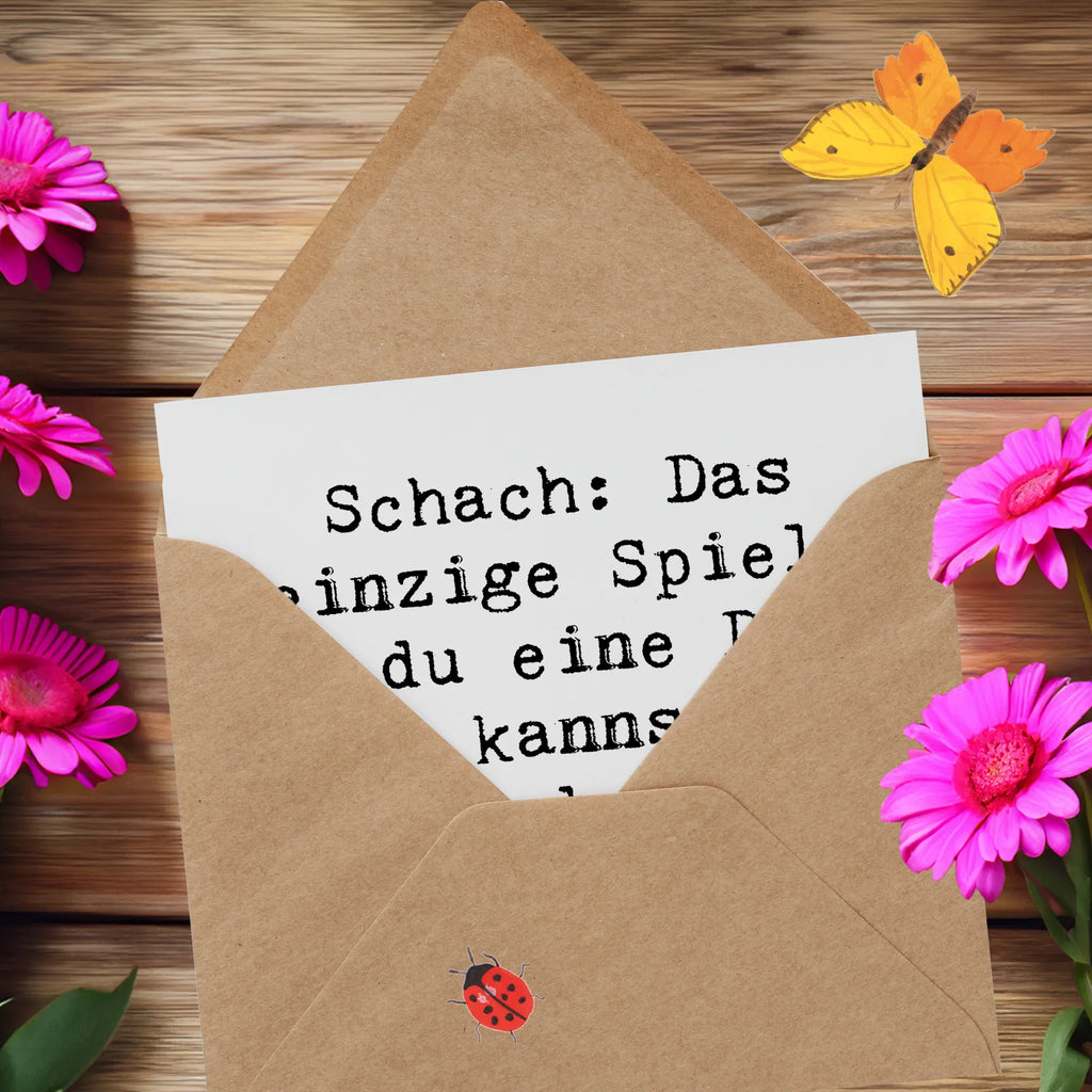 Deluxe Karte Spruch Schach Dame und König Karte, Grußkarte, Klappkarte, Einladungskarte, Glückwunschkarte, Hochzeitskarte, Geburtstagskarte, Hochwertige Grußkarte, Hochwertige Klappkarte, Geschenk, Sport, Sportart, Hobby, Schenken, Danke, Dankeschön, Auszeichnung, Gewinn, Sportler