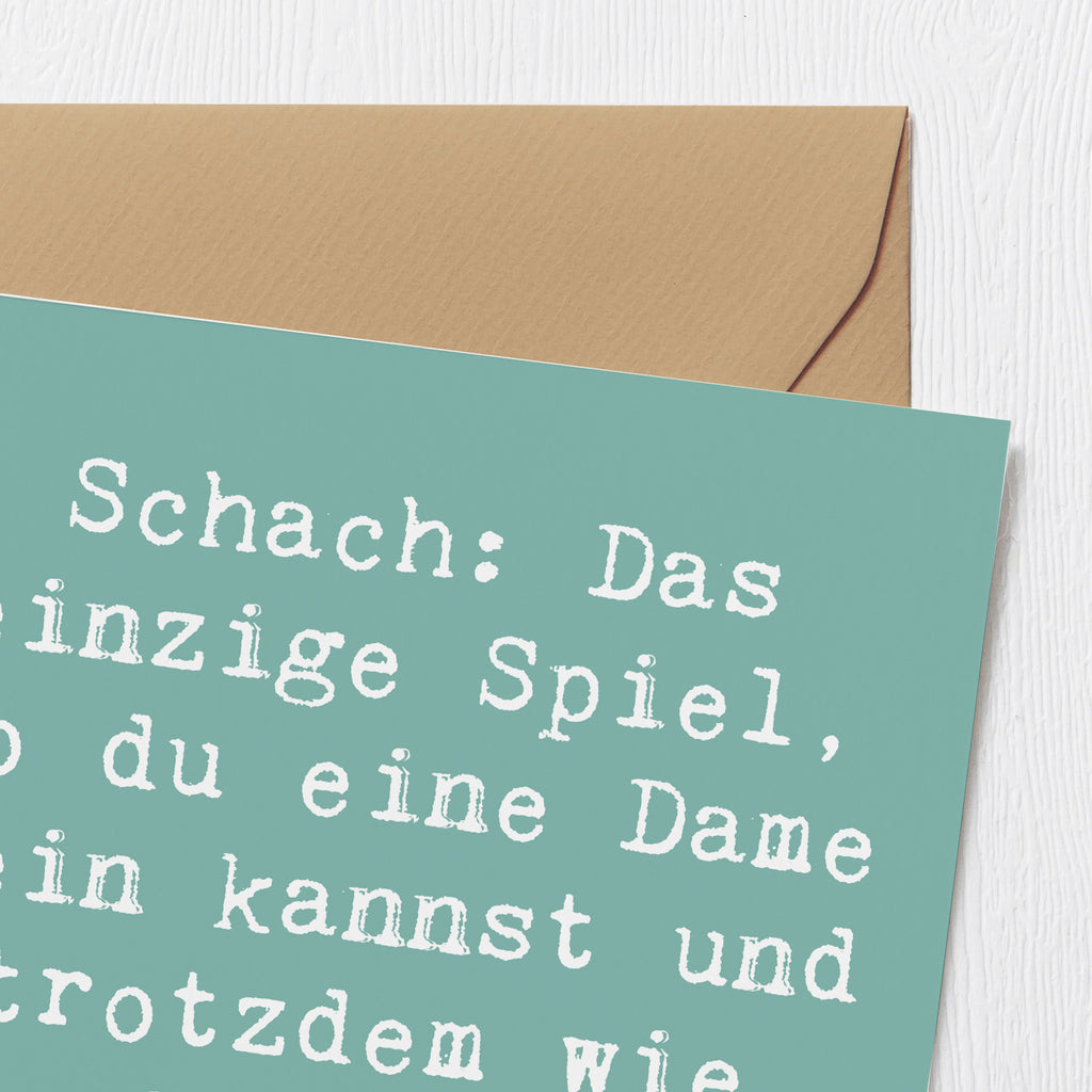 Deluxe Karte Spruch Schach Dame und König Karte, Grußkarte, Klappkarte, Einladungskarte, Glückwunschkarte, Hochzeitskarte, Geburtstagskarte, Hochwertige Grußkarte, Hochwertige Klappkarte, Geschenk, Sport, Sportart, Hobby, Schenken, Danke, Dankeschön, Auszeichnung, Gewinn, Sportler