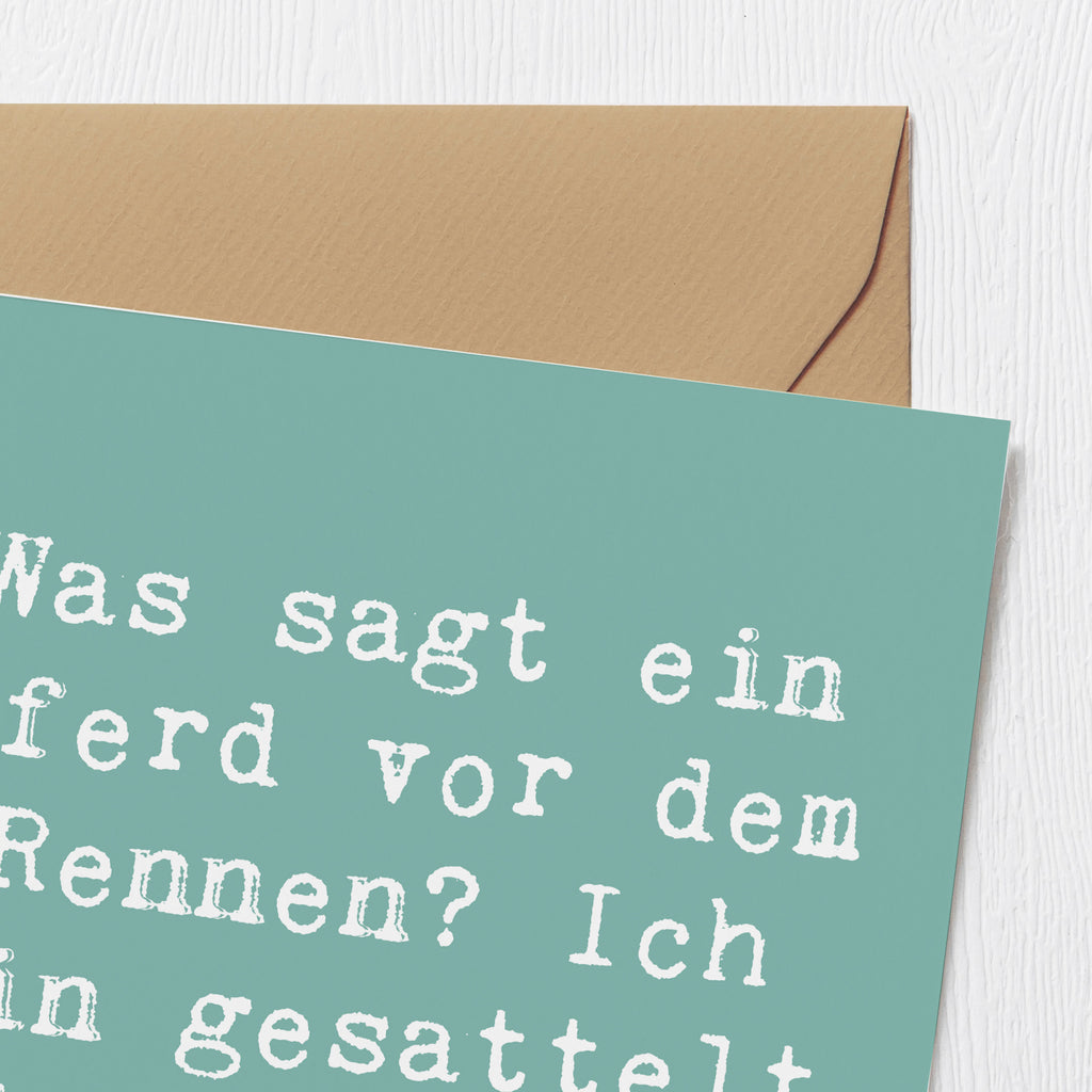 Deluxe Karte Spruch Pferderennen Erfolg Karte, Grußkarte, Klappkarte, Einladungskarte, Glückwunschkarte, Hochzeitskarte, Geburtstagskarte, Hochwertige Grußkarte, Hochwertige Klappkarte, Geschenk, Sport, Sportart, Hobby, Schenken, Danke, Dankeschön, Auszeichnung, Gewinn, Sportler