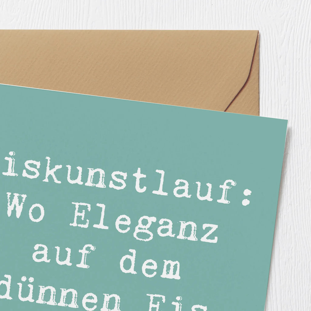 Deluxe Karte Spruch Eiskunstlauf: Wo Eleganz auf dem dünnen Eis schwebt. Karte, Grußkarte, Klappkarte, Einladungskarte, Glückwunschkarte, Hochzeitskarte, Geburtstagskarte, Hochwertige Grußkarte, Hochwertige Klappkarte, Geschenk, Sport, Sportart, Hobby, Schenken, Danke, Dankeschön, Auszeichnung, Gewinn, Sportler