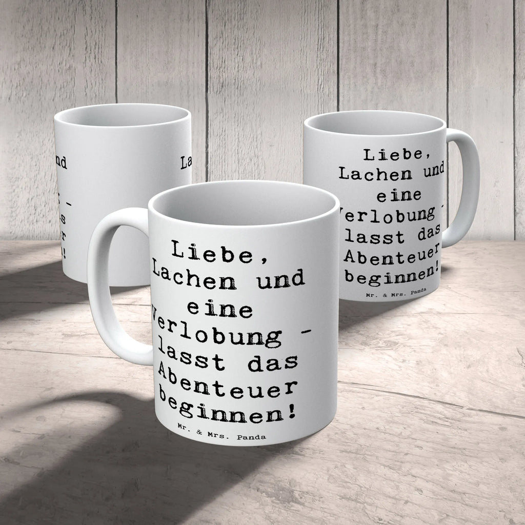 Tasse Spruch Verlobungsfeier Abenteuer Tasse, Kaffeetasse, Teetasse, Becher, Kaffeebecher, Teebecher, Keramiktasse, Porzellantasse, Büro Tasse, Geschenk Tasse, Tasse Sprüche, Tasse Motive, Kaffeetassen, Tasse bedrucken, Designer Tasse, Cappuccino Tassen, Schöne Teetassen, Hochzeit, Hochzeitsgeschenk, Ehe, Hochzeitsfeier, Trauung, Trauungsgeschenk, Hochzeitskarte, Verlobungsfeier, Verlobungsgeschenk, Hochzeitsgeschenkideen, Hochzeitsgeschenke für Brautpaar