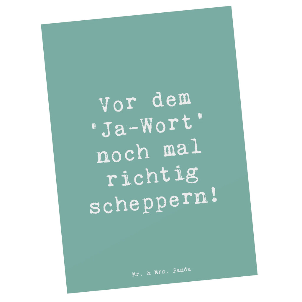 Postkarte Vor dem 'Ja-Wort' noch mal richtig scheppern! Postkarte, Karte, Geschenkkarte, Grußkarte, Einladung, Ansichtskarte, Geburtstagskarte, Einladungskarte, Dankeskarte, Ansichtskarten, Einladung Geburtstag, Einladungskarten Geburtstag, Hochzeit, Hochzeitsgeschenk, Ehe, Hochzeitsfeier, Trauung, Trauungsgeschenk, Hochzeitskarte, Verlobungsfeier, Verlobungsgeschenk, Hochzeitsgeschenkideen, Hochzeitsgeschenke für Brautpaar