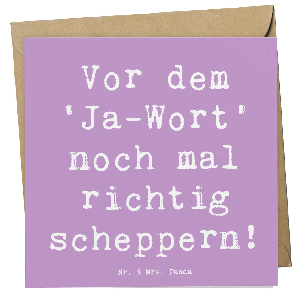 Deluxe Karte Vor dem 'Ja-Wort' noch mal richtig scheppern! Karte, Grußkarte, Klappkarte, Einladungskarte, Glückwunschkarte, Hochzeitskarte, Geburtstagskarte, Hochwertige Grußkarte, Hochwertige Klappkarte, Hochzeit, Hochzeitsgeschenk, Ehe, Hochzeitsfeier, Trauung, Trauungsgeschenk, Verlobungsfeier, Verlobungsgeschenk, Hochzeitsgeschenkideen, Hochzeitsgeschenke für Brautpaar