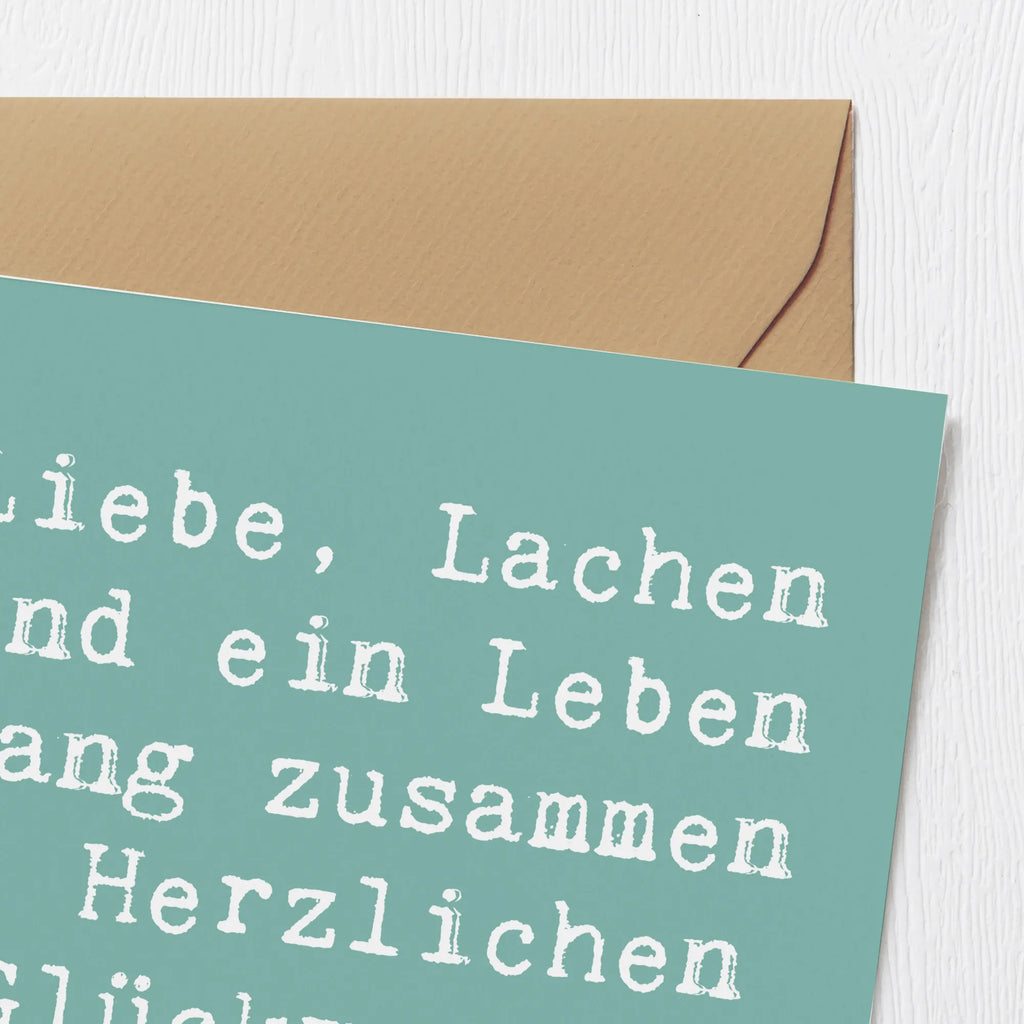 Deluxe Karte Liebe, Lachen und ein Leben lang zusammen - Herzlichen Glückwunsch zur Hochzeit! Karte, Grußkarte, Klappkarte, Einladungskarte, Glückwunschkarte, Hochzeitskarte, Geburtstagskarte, Hochwertige Grußkarte, Hochwertige Klappkarte, Hochzeit, Hochzeitsgeschenk, Ehe, Hochzeitsfeier, Trauung, Trauungsgeschenk, Verlobungsfeier, Verlobungsgeschenk, Hochzeitsgeschenkideen, Hochzeitsgeschenke für Brautpaar