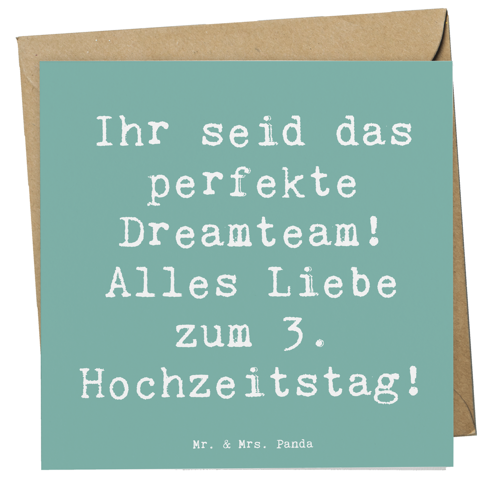 Deluxe Karte Spruch 3. Hochzeitstag Lederhochzeit Dreamteam Karte, Grußkarte, Klappkarte, Einladungskarte, Glückwunschkarte, Hochzeitskarte, Geburtstagskarte, Hochwertige Grußkarte, Hochwertige Klappkarte, Hochzeit, Hochzeitsgeschenk, Ehe, Hochzeitsfeier, Trauung, Trauungsgeschenk, Verlobungsfeier, Verlobungsgeschenk, Hochzeitsgeschenkideen, Hochzeitsgeschenke für Brautpaar