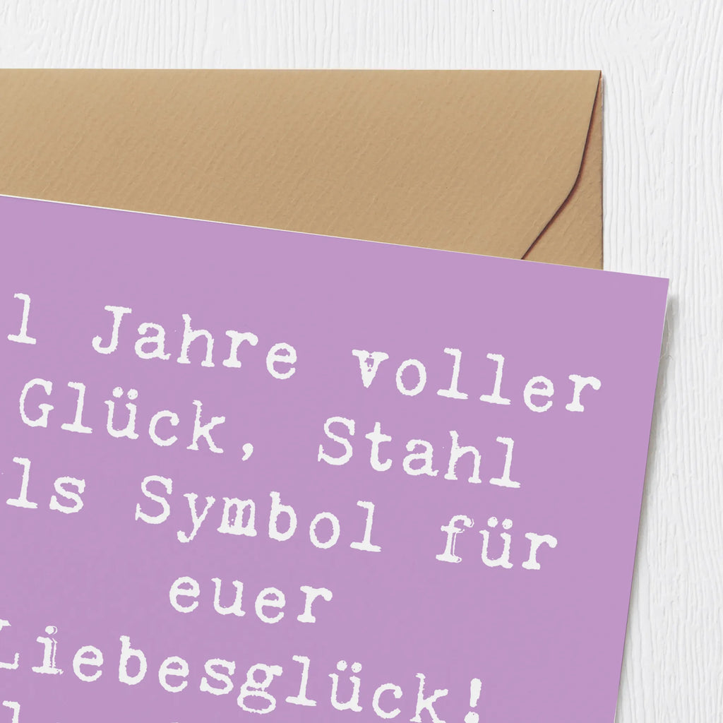 Deluxe Karte Spruch 11. Hochzeitstag Stahlhochzeit Karte, Grußkarte, Klappkarte, Einladungskarte, Glückwunschkarte, Hochzeitskarte, Geburtstagskarte, Hochwertige Grußkarte, Hochwertige Klappkarte, Hochzeit, Hochzeitsgeschenk, Ehe, Hochzeitsfeier, Trauung, Trauungsgeschenk, Verlobungsfeier, Verlobungsgeschenk, Hochzeitsgeschenkideen, Hochzeitsgeschenke für Brautpaar