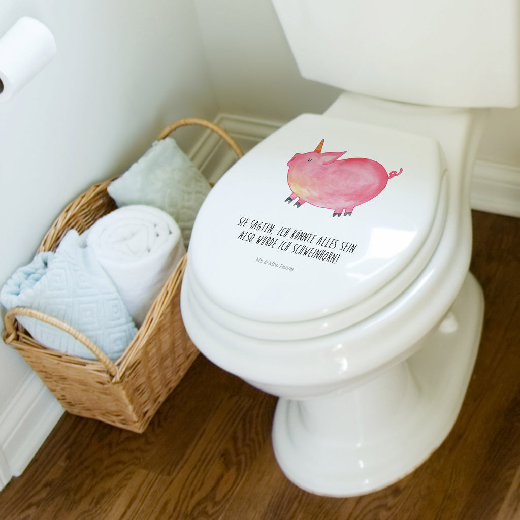 Motiv WC Sitz Einhorn Schwein Klobrille, Klodeckel, Toilettendeckel, WC-Sitz, Toilette, Einhorn, Einhörner, Einhorn Deko, Pegasus, Unicorn, Party, Spaß, Schwein, Schweinhorn, Bauer, witzig. lustig, Spruch, geschenk, Pig, Piggy, funny, english, englisch