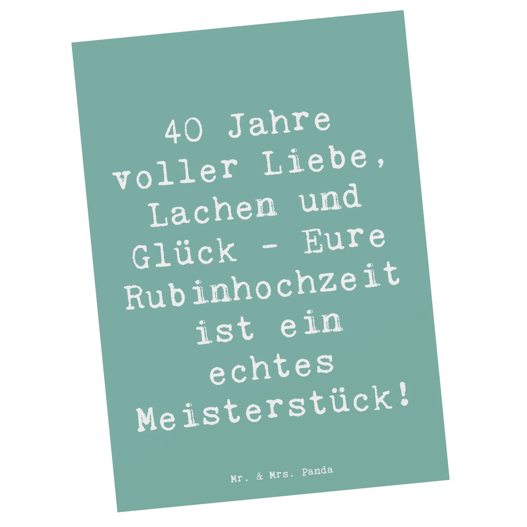 Postkarte 40 Jahre voller Liebe, Lachen und Glück - Eure Rubinhochzeit ist ein echtes Meisterstück! Postkarte, Karte, Geschenkkarte, Grußkarte, Einladung, Ansichtskarte, Geburtstagskarte, Einladungskarte, Dankeskarte, Ansichtskarten, Einladung Geburtstag, Einladungskarten Geburtstag, Hochzeit, Hochzeitsgeschenk, Ehe, Hochzeitsfeier, Trauung, Trauungsgeschenk, Hochzeitskarte, Verlobungsfeier, Verlobungsgeschenk, Hochzeitsgeschenkideen, Hochzeitsgeschenke für Brautpaar