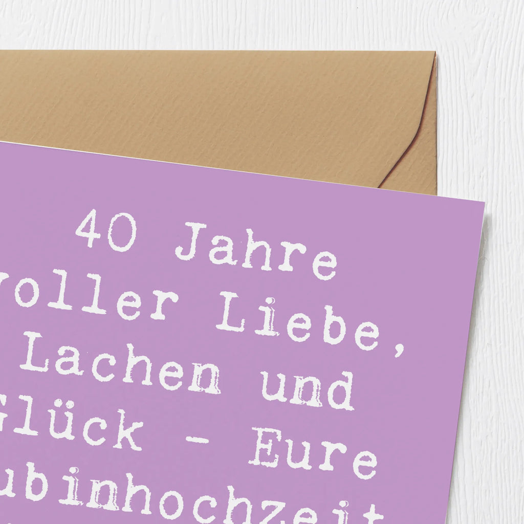 Deluxe Karte Spruch 40. Hochzeitstag Rubinhochzeit Karte, Grußkarte, Klappkarte, Einladungskarte, Glückwunschkarte, Hochzeitskarte, Geburtstagskarte, Hochwertige Grußkarte, Hochwertige Klappkarte, Hochzeit, Hochzeitsgeschenk, Ehe, Hochzeitsfeier, Trauung, Trauungsgeschenk, Verlobungsfeier, Verlobungsgeschenk, Hochzeitsgeschenkideen, Hochzeitsgeschenke für Brautpaar