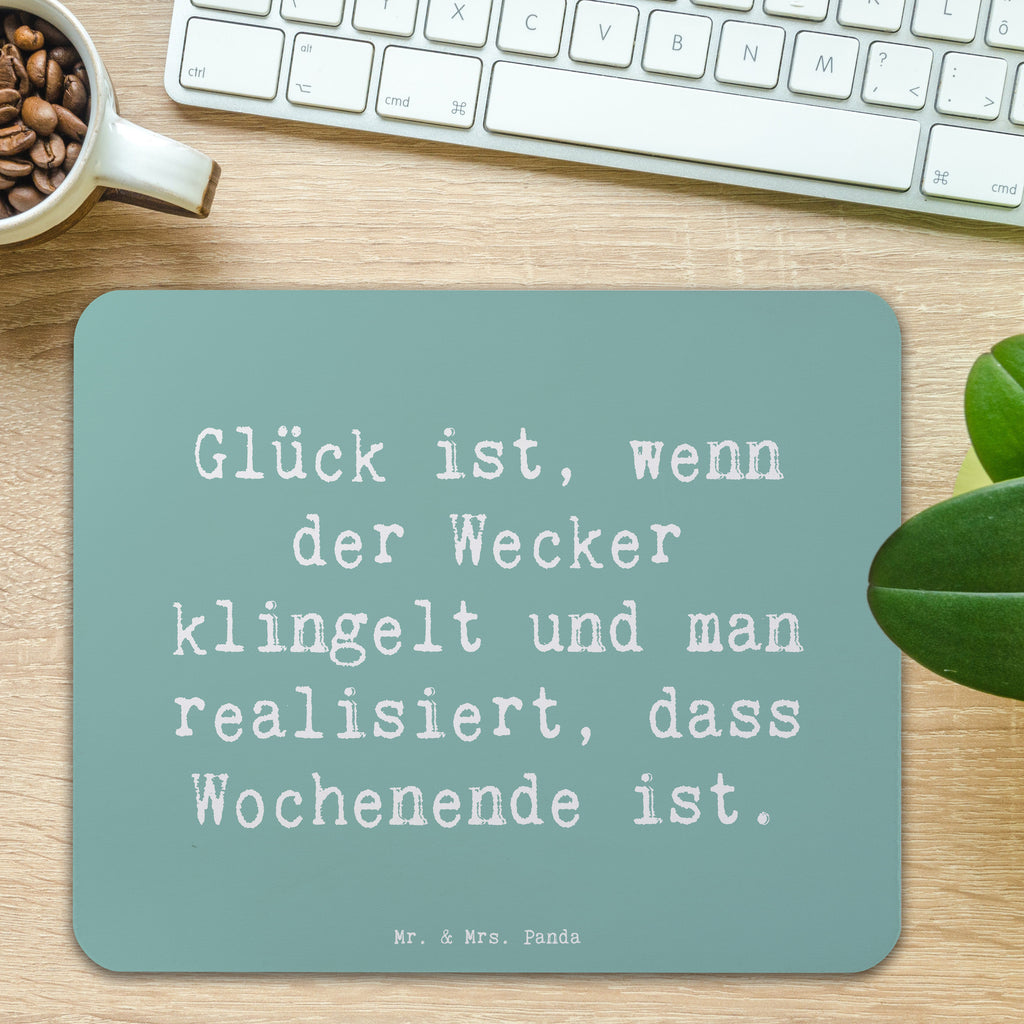 Mauspad Spruch Glück am Wochenende Mousepad, Computer zubehör, Büroausstattung, PC Zubehör, Arbeitszimmer, Mauspad, Einzigartiges Mauspad, Designer Mauspad, Mausunterlage, Mauspad Büro