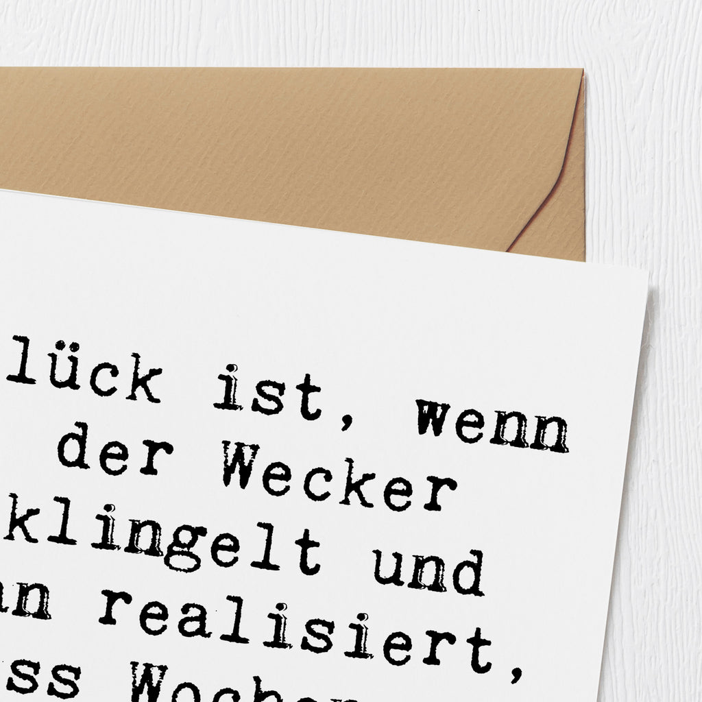 Deluxe Karte Spruch Glück am Wochenende Karte, Grußkarte, Klappkarte, Einladungskarte, Glückwunschkarte, Hochzeitskarte, Geburtstagskarte, Hochwertige Grußkarte, Hochwertige Klappkarte