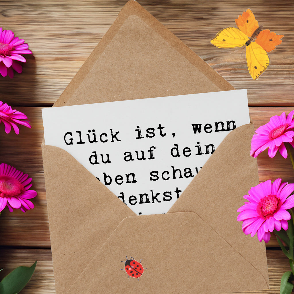 Deluxe Karte Spruch Glück Gemeinsam Karte, Grußkarte, Klappkarte, Einladungskarte, Glückwunschkarte, Hochzeitskarte, Geburtstagskarte, Hochwertige Grußkarte, Hochwertige Klappkarte