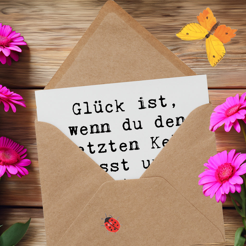 Deluxe Karte Spruch Glück Erfüllung Karte, Grußkarte, Klappkarte, Einladungskarte, Glückwunschkarte, Hochzeitskarte, Geburtstagskarte, Hochwertige Grußkarte, Hochwertige Klappkarte