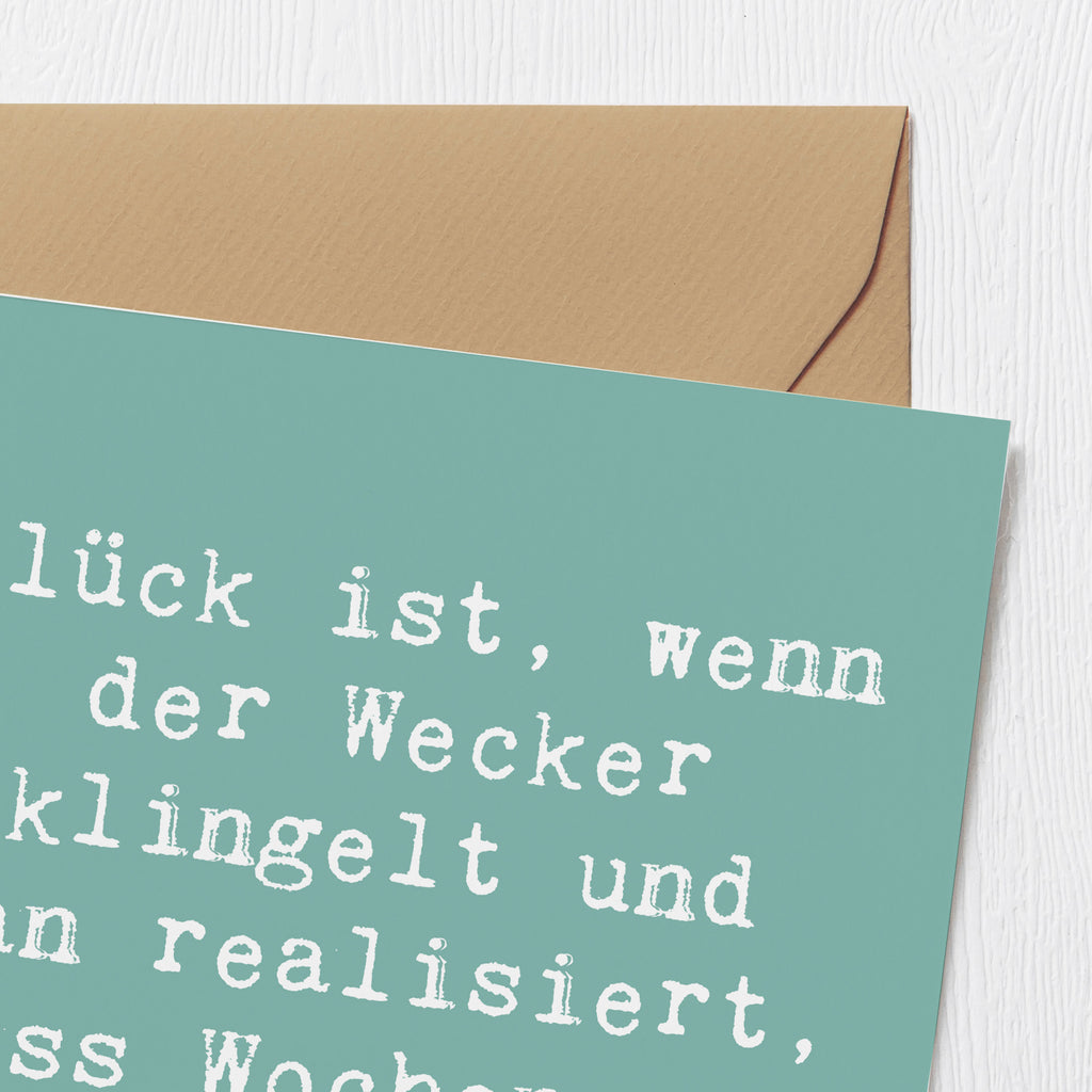 Deluxe Karte Spruch Glück am Wochenende Karte, Grußkarte, Klappkarte, Einladungskarte, Glückwunschkarte, Hochzeitskarte, Geburtstagskarte, Hochwertige Grußkarte, Hochwertige Klappkarte