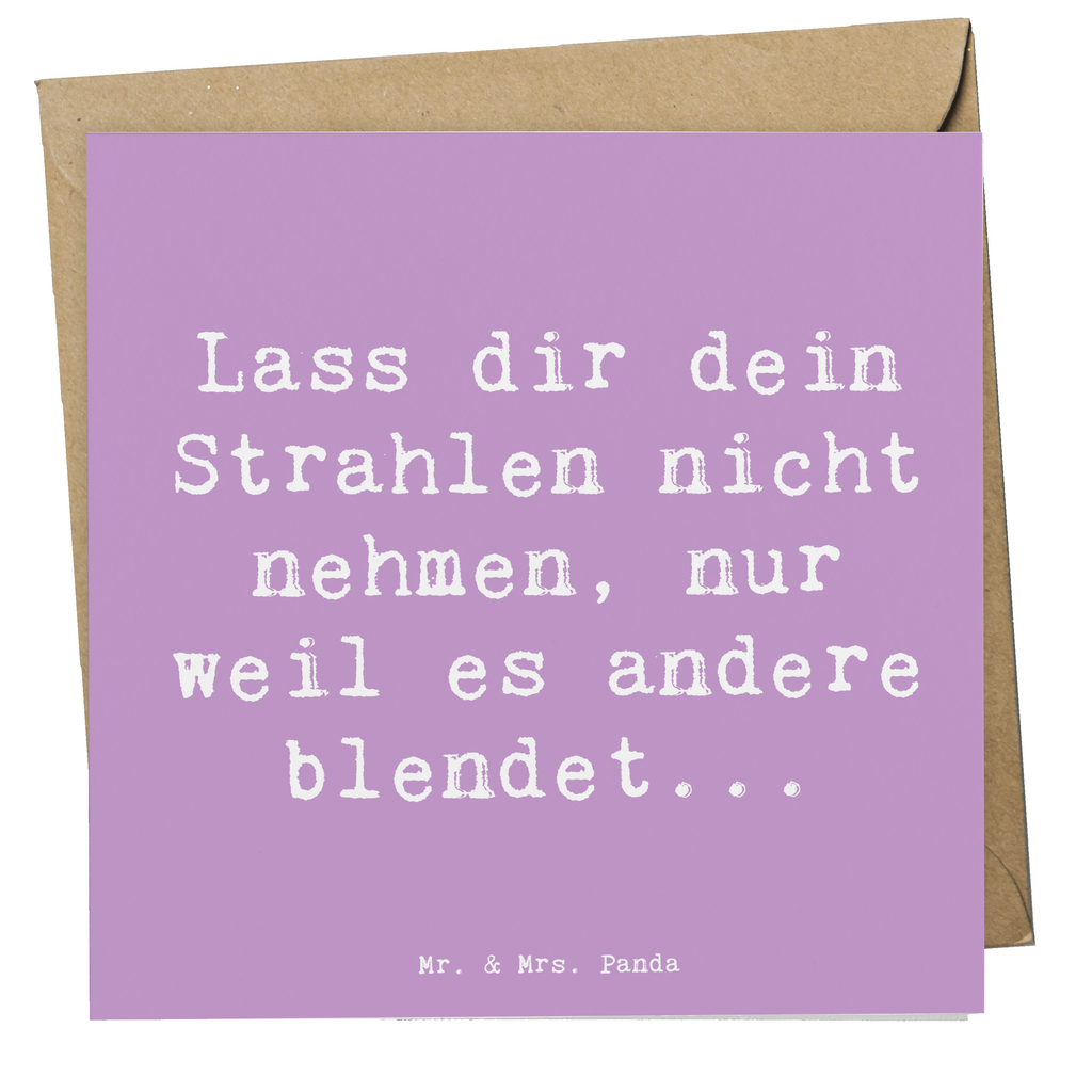 Deluxe Karte Spruch Selbstvertrauen Strahlen Karte, Grußkarte, Klappkarte, Einladungskarte, Glückwunschkarte, Hochzeitskarte, Geburtstagskarte, Hochwertige Grußkarte, Hochwertige Klappkarte