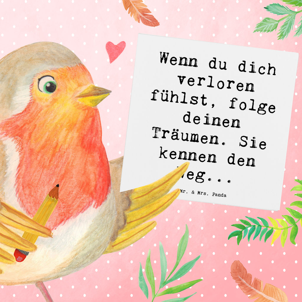 Deluxe Karte Spruch Selbstzweifel und Träume Karte, Grußkarte, Klappkarte, Einladungskarte, Glückwunschkarte, Hochzeitskarte, Geburtstagskarte, Hochwertige Grußkarte, Hochwertige Klappkarte