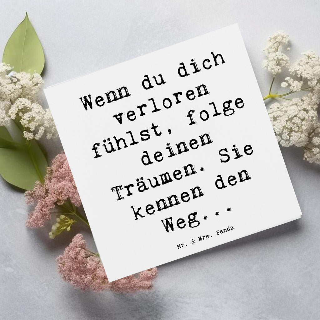 Deluxe Karte Spruch Selbstzweifel und Träume Karte, Grußkarte, Klappkarte, Einladungskarte, Glückwunschkarte, Hochzeitskarte, Geburtstagskarte, Hochwertige Grußkarte, Hochwertige Klappkarte