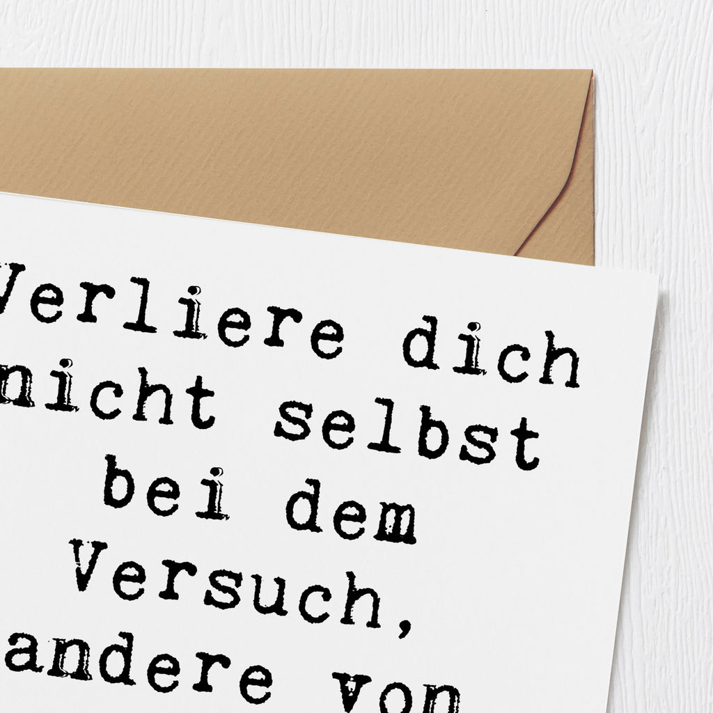 Deluxe Karte Spruch Selbstzweifel vermeiden Karte, Grußkarte, Klappkarte, Einladungskarte, Glückwunschkarte, Hochzeitskarte, Geburtstagskarte, Hochwertige Grußkarte, Hochwertige Klappkarte