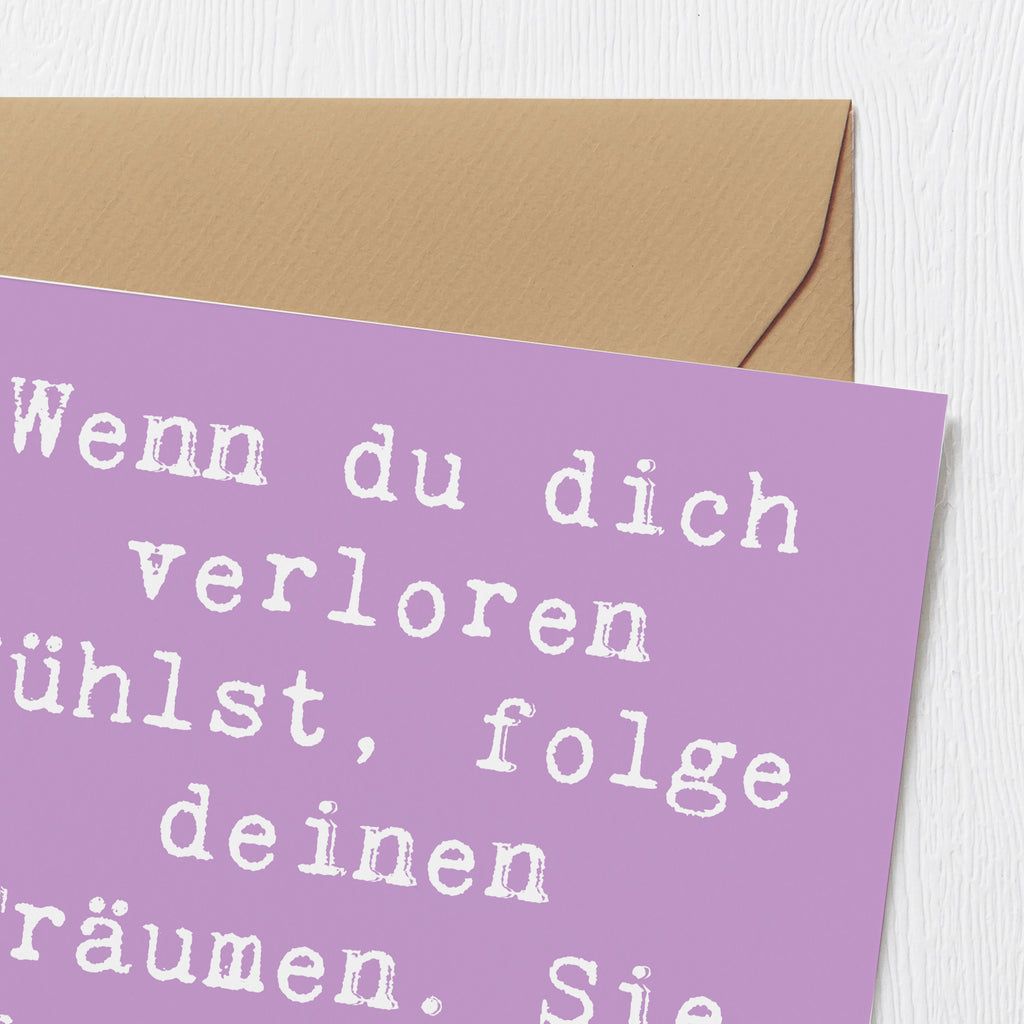 Deluxe Karte Spruch Selbstzweifel und Träume Karte, Grußkarte, Klappkarte, Einladungskarte, Glückwunschkarte, Hochzeitskarte, Geburtstagskarte, Hochwertige Grußkarte, Hochwertige Klappkarte