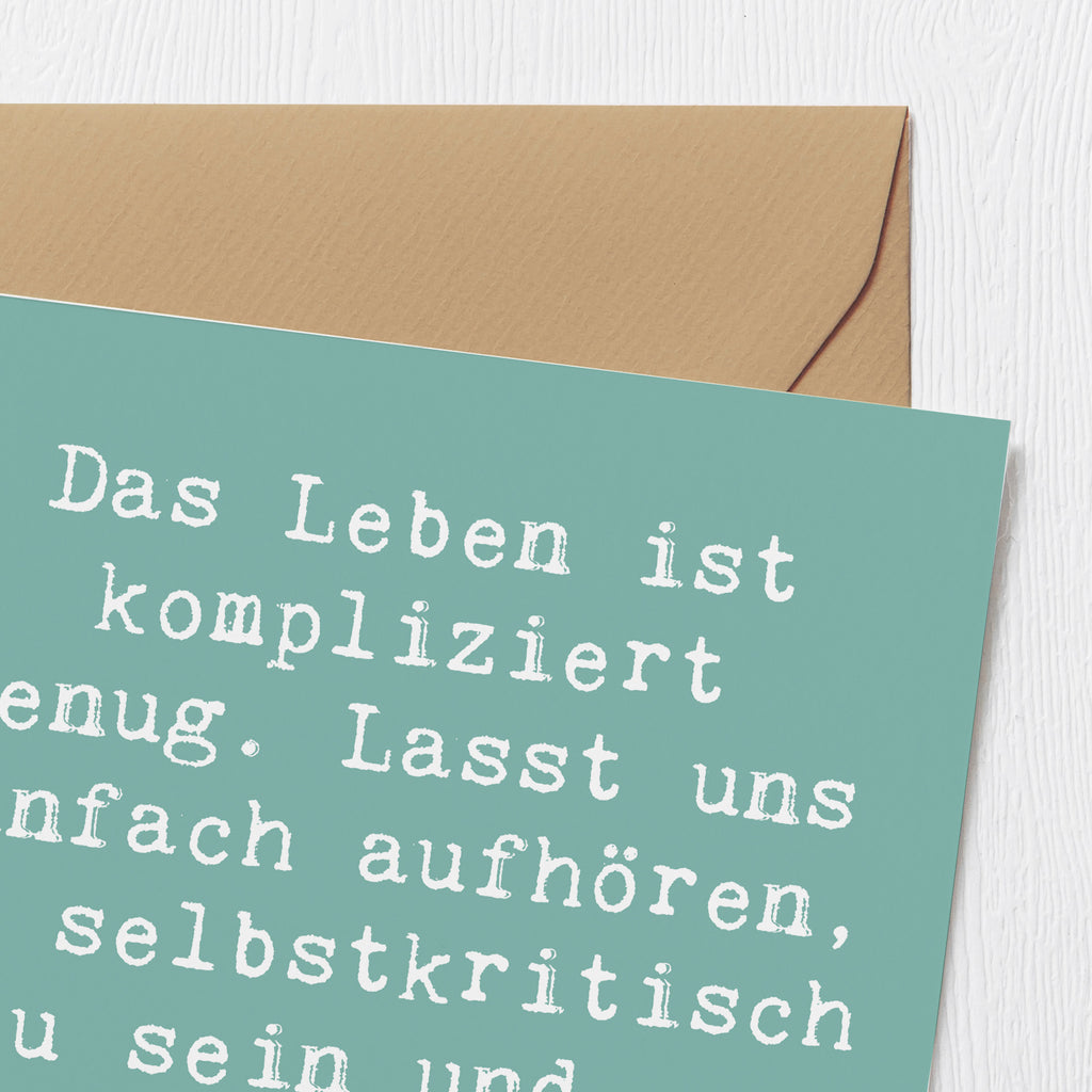 Deluxe Karte Spruch Selbstzweifel Abschalten Karte, Grußkarte, Klappkarte, Einladungskarte, Glückwunschkarte, Hochzeitskarte, Geburtstagskarte, Hochwertige Grußkarte, Hochwertige Klappkarte