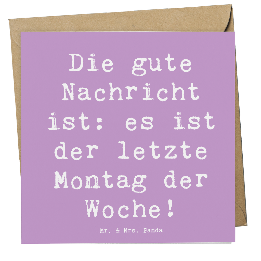 Deluxe Karte Spruch Hoffnung Montag Karte, Grußkarte, Klappkarte, Einladungskarte, Glückwunschkarte, Hochzeitskarte, Geburtstagskarte, Hochwertige Grußkarte, Hochwertige Klappkarte