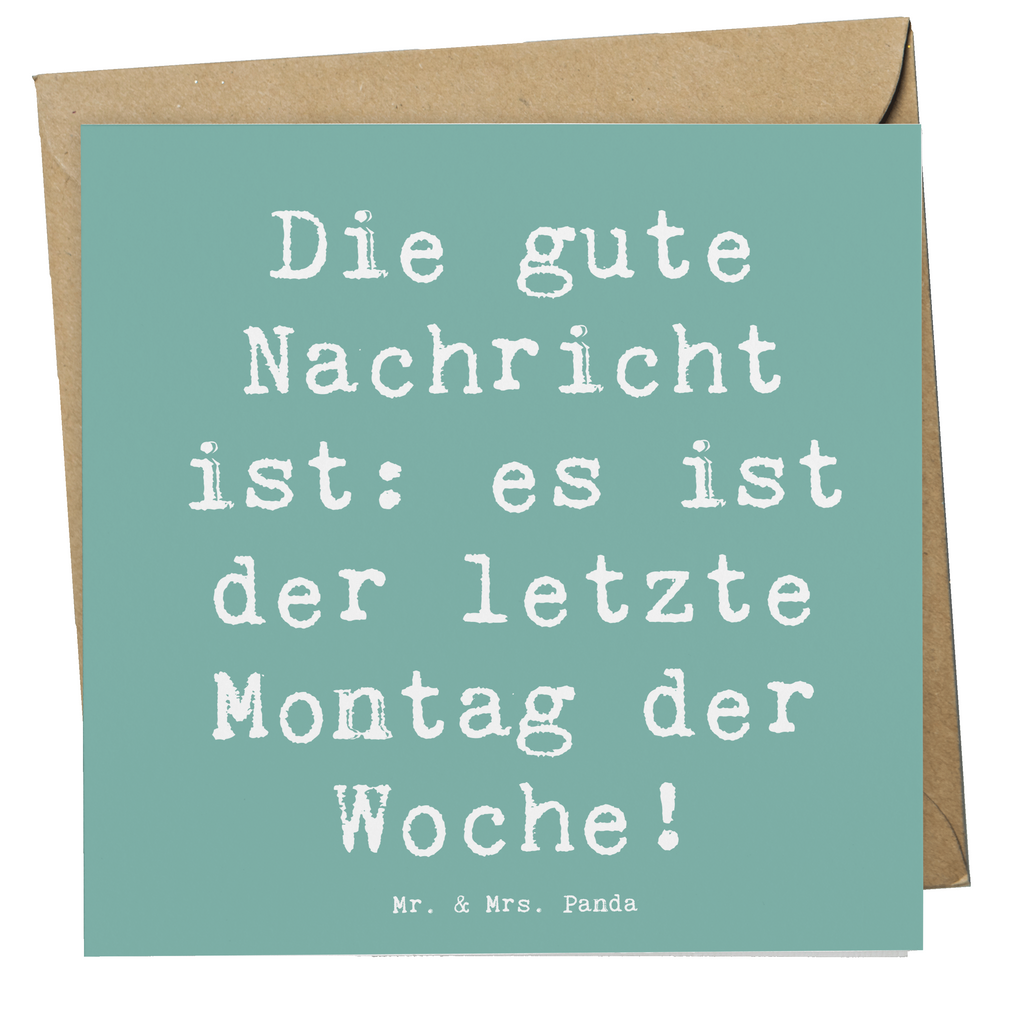 Deluxe Karte Spruch Hoffnung Montag Karte, Grußkarte, Klappkarte, Einladungskarte, Glückwunschkarte, Hochzeitskarte, Geburtstagskarte, Hochwertige Grußkarte, Hochwertige Klappkarte