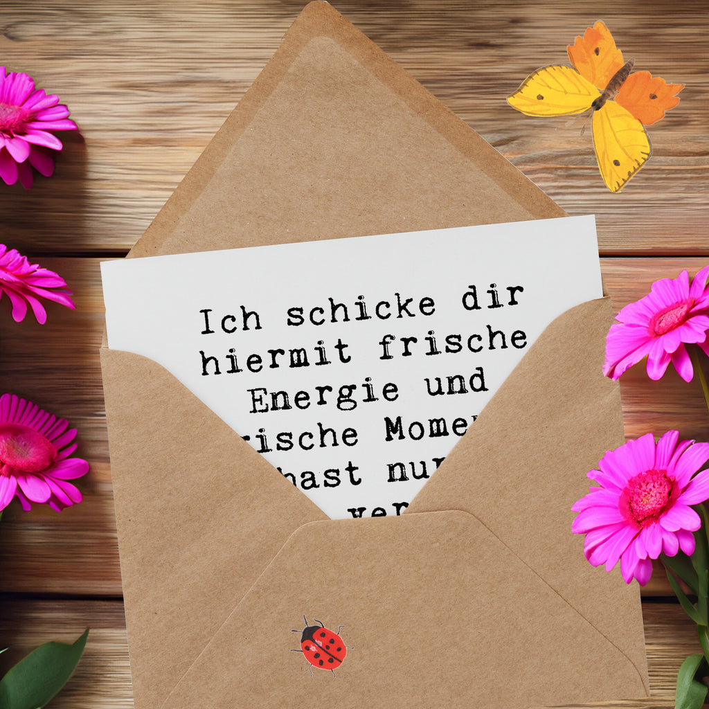 Deluxe Karte Spruch Freude und Energie Karte, Grußkarte, Klappkarte, Einladungskarte, Glückwunschkarte, Hochzeitskarte, Geburtstagskarte, Hochwertige Grußkarte, Hochwertige Klappkarte