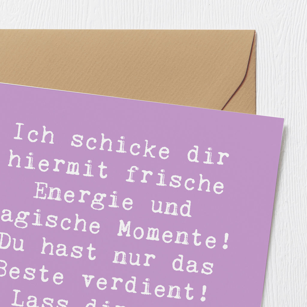 Deluxe Karte Spruch Freude und Energie Karte, Grußkarte, Klappkarte, Einladungskarte, Glückwunschkarte, Hochzeitskarte, Geburtstagskarte, Hochwertige Grußkarte, Hochwertige Klappkarte