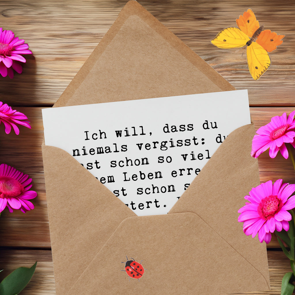 Deluxe Karte Spruch Trost Erinnerungen Karte, Grußkarte, Klappkarte, Einladungskarte, Glückwunschkarte, Hochzeitskarte, Geburtstagskarte, Hochwertige Grußkarte, Hochwertige Klappkarte