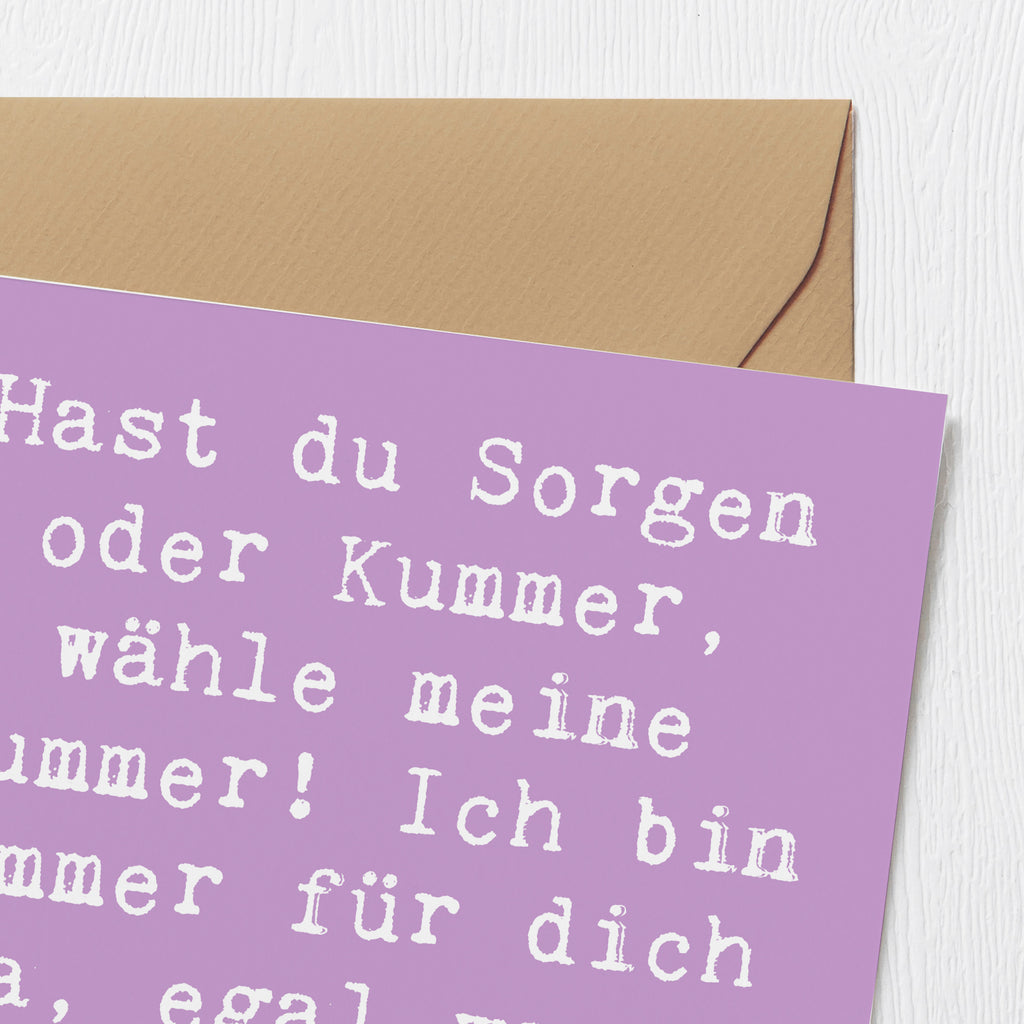 Deluxe Karte Spruch Trost Nummer Karte, Grußkarte, Klappkarte, Einladungskarte, Glückwunschkarte, Hochzeitskarte, Geburtstagskarte, Hochwertige Grußkarte, Hochwertige Klappkarte