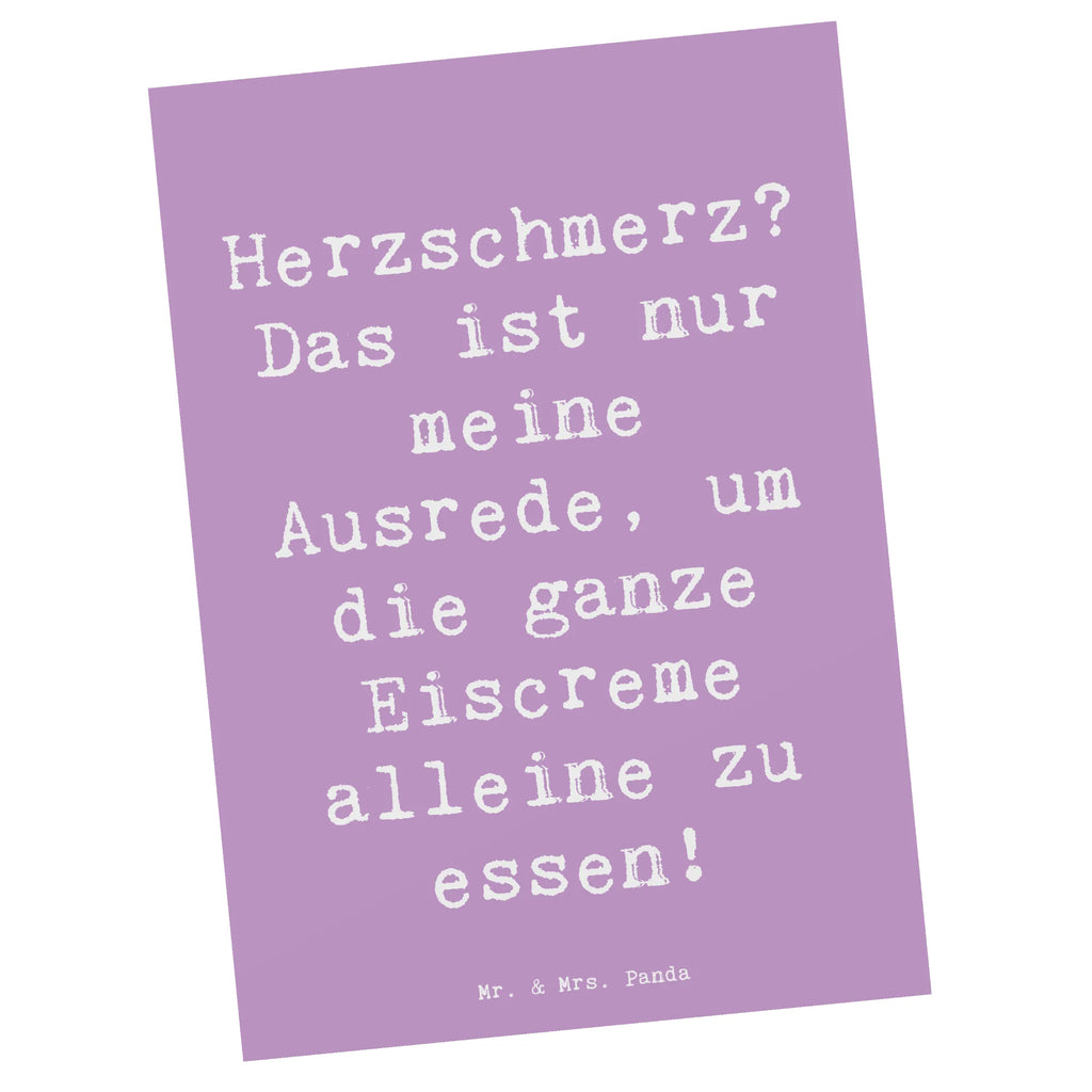 Postkarte Spruch Herzschmerz Eiscreme Postkarte, Karte, Geschenkkarte, Grußkarte, Einladung, Ansichtskarte, Geburtstagskarte, Einladungskarte, Dankeskarte, Ansichtskarten, Einladung Geburtstag, Einladungskarten Geburtstag