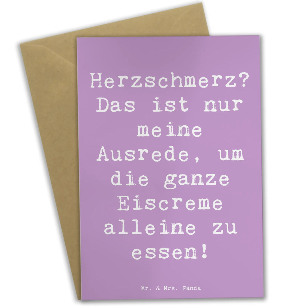 Grußkarte Spruch Herzschmerz Eiscreme Grußkarte, Klappkarte, Einladungskarte, Glückwunschkarte, Hochzeitskarte, Geburtstagskarte, Karte, Ansichtskarten