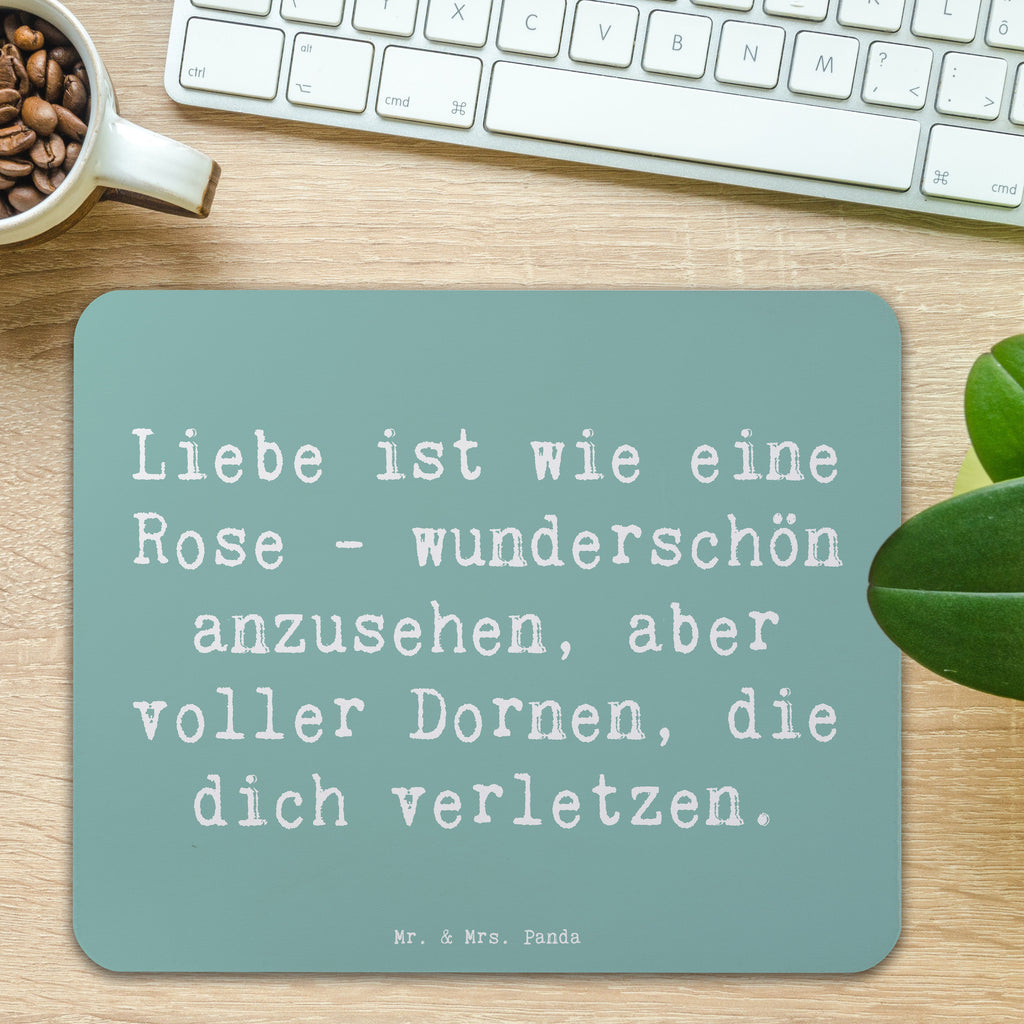 Mauspad Spruch Rose Herzschmerz Mousepad, Computer zubehör, Büroausstattung, PC Zubehör, Arbeitszimmer, Mauspad, Einzigartiges Mauspad, Designer Mauspad, Mausunterlage, Mauspad Büro