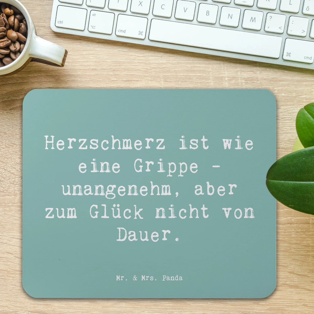 Mauspad Spruch Herzschmerz Grippe Mousepad, Computer zubehör, Büroausstattung, PC Zubehör, Arbeitszimmer, Mauspad, Einzigartiges Mauspad, Designer Mauspad, Mausunterlage, Mauspad Büro