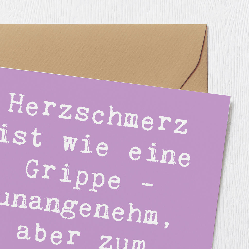 Deluxe Karte Spruch Herzschmerz Grippe Karte, Grußkarte, Klappkarte, Einladungskarte, Glückwunschkarte, Hochzeitskarte, Geburtstagskarte, Hochwertige Grußkarte, Hochwertige Klappkarte