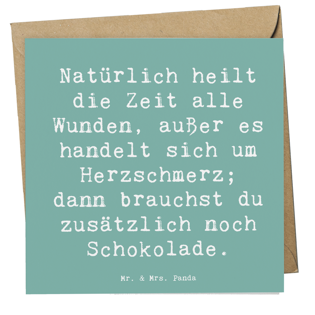 Deluxe Karte Spruch Herzschmerz Schokolade Karte, Grußkarte, Klappkarte, Einladungskarte, Glückwunschkarte, Hochzeitskarte, Geburtstagskarte, Hochwertige Grußkarte, Hochwertige Klappkarte