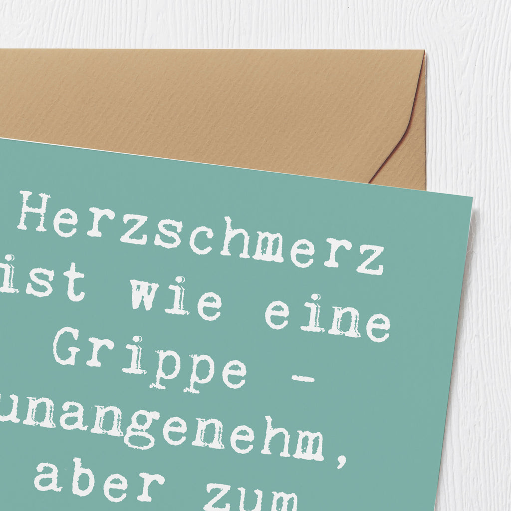 Deluxe Karte Spruch Herzschmerz Grippe Karte, Grußkarte, Klappkarte, Einladungskarte, Glückwunschkarte, Hochzeitskarte, Geburtstagskarte, Hochwertige Grußkarte, Hochwertige Klappkarte