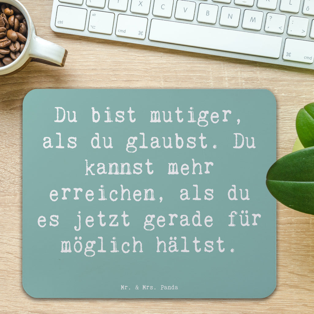 Mauspad Spruch Mut und Tapferkeit Mousepad, Computer zubehör, Büroausstattung, PC Zubehör, Arbeitszimmer, Mauspad, Einzigartiges Mauspad, Designer Mauspad, Mausunterlage, Mauspad Büro