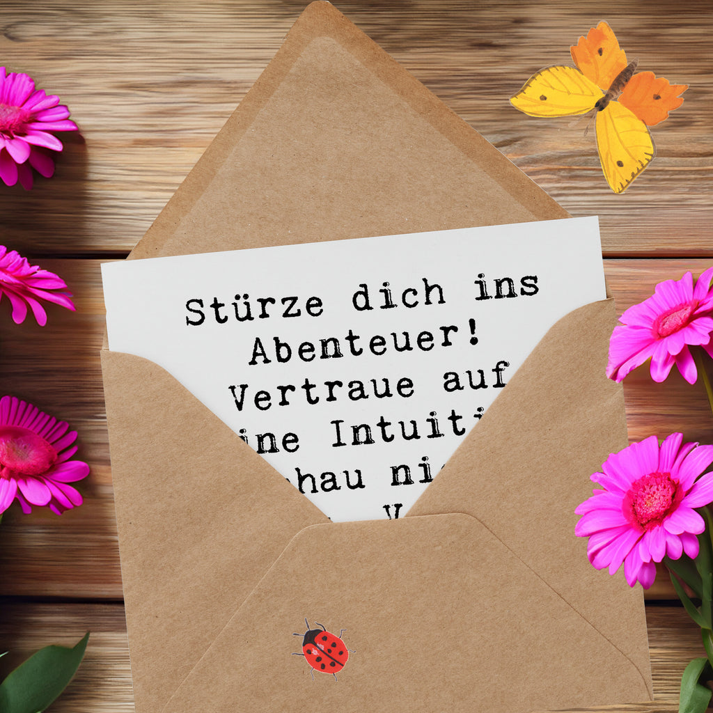 Deluxe Karte Spruch Tapferkeit und Intuition Karte, Grußkarte, Klappkarte, Einladungskarte, Glückwunschkarte, Hochzeitskarte, Geburtstagskarte, Hochwertige Grußkarte, Hochwertige Klappkarte