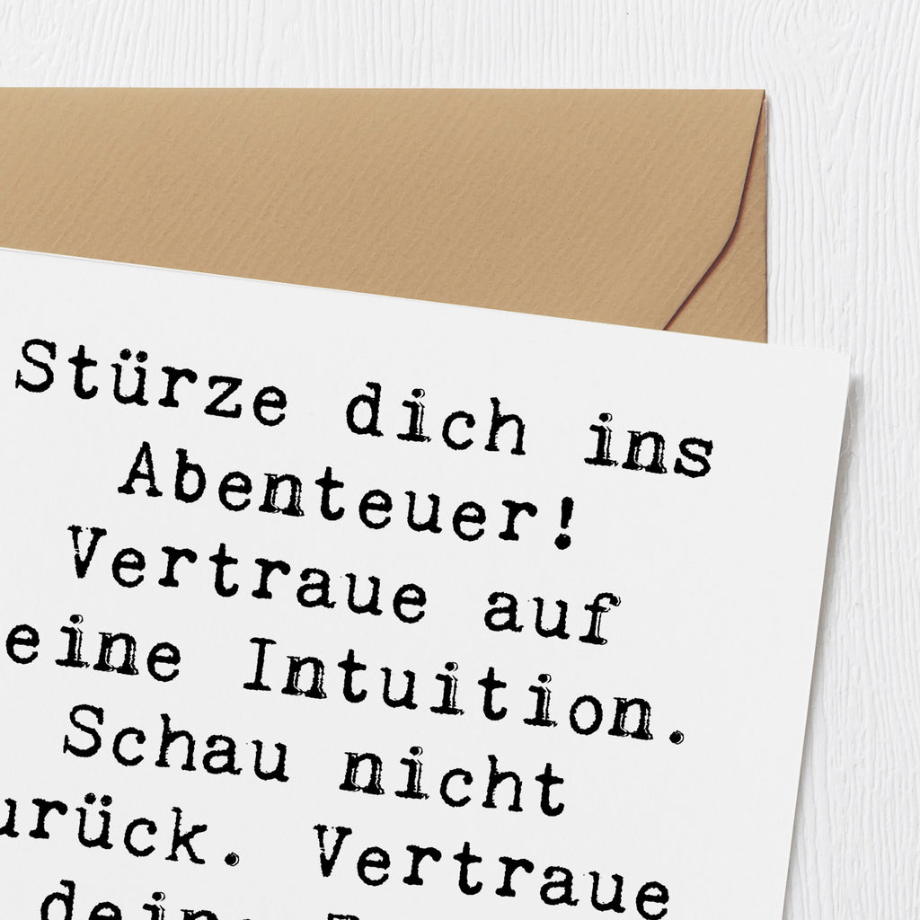 Deluxe Karte Spruch Tapferkeit und Intuition Karte, Grußkarte, Klappkarte, Einladungskarte, Glückwunschkarte, Hochzeitskarte, Geburtstagskarte, Hochwertige Grußkarte, Hochwertige Klappkarte