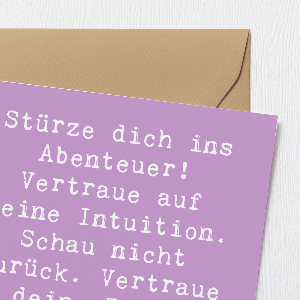 Deluxe Karte Spruch Tapferkeit und Intuition Karte, Grußkarte, Klappkarte, Einladungskarte, Glückwunschkarte, Hochzeitskarte, Geburtstagskarte, Hochwertige Grußkarte, Hochwertige Klappkarte