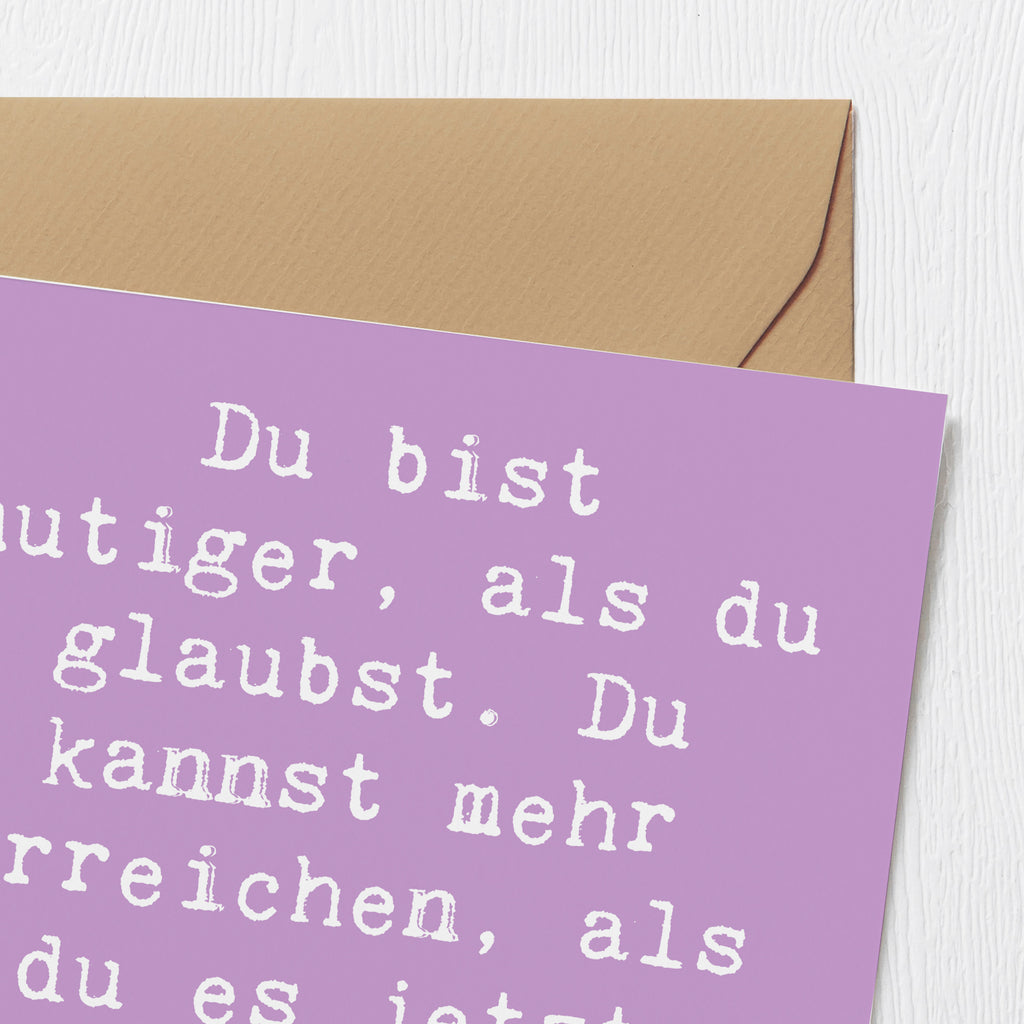 Deluxe Karte Spruch Mut und Tapferkeit Karte, Grußkarte, Klappkarte, Einladungskarte, Glückwunschkarte, Hochzeitskarte, Geburtstagskarte, Hochwertige Grußkarte, Hochwertige Klappkarte