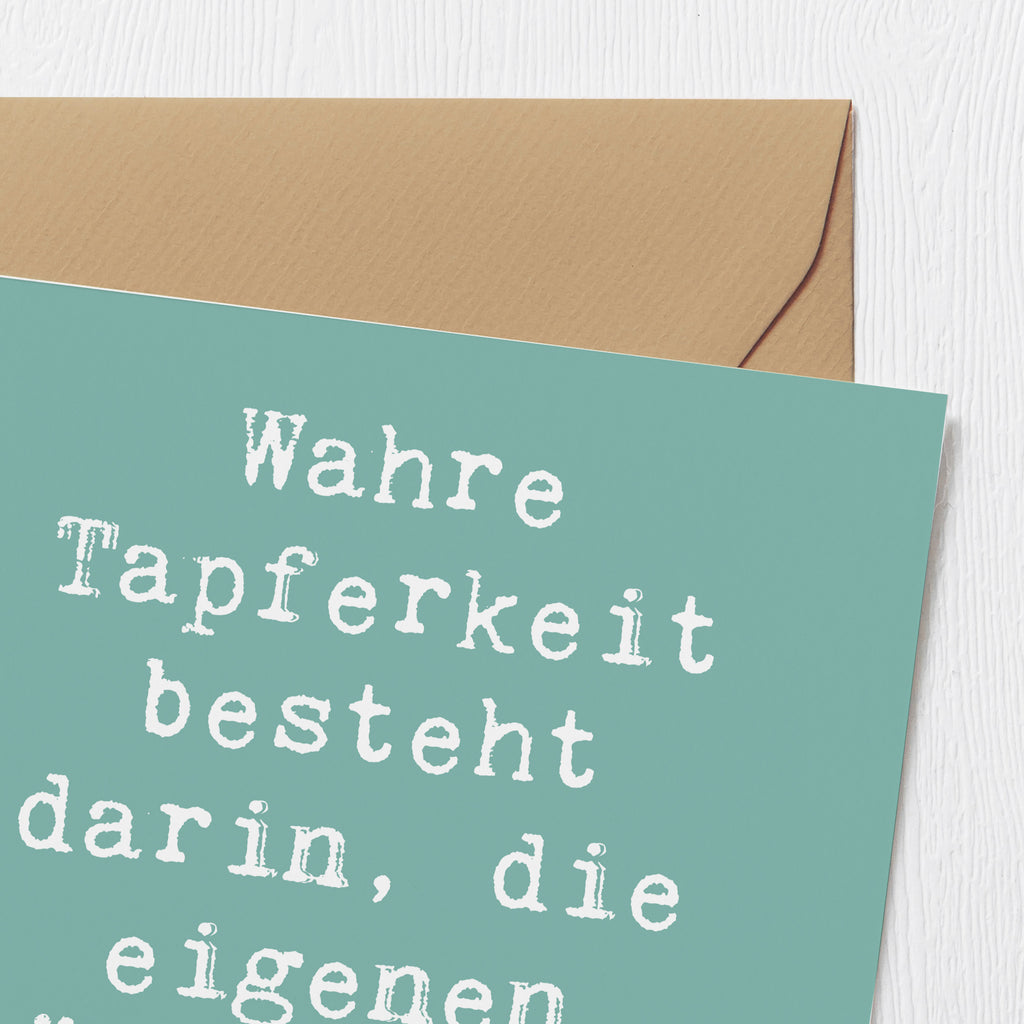 Deluxe Karte Spruch Tapferkeit Umarmung Karte, Grußkarte, Klappkarte, Einladungskarte, Glückwunschkarte, Hochzeitskarte, Geburtstagskarte, Hochwertige Grußkarte, Hochwertige Klappkarte