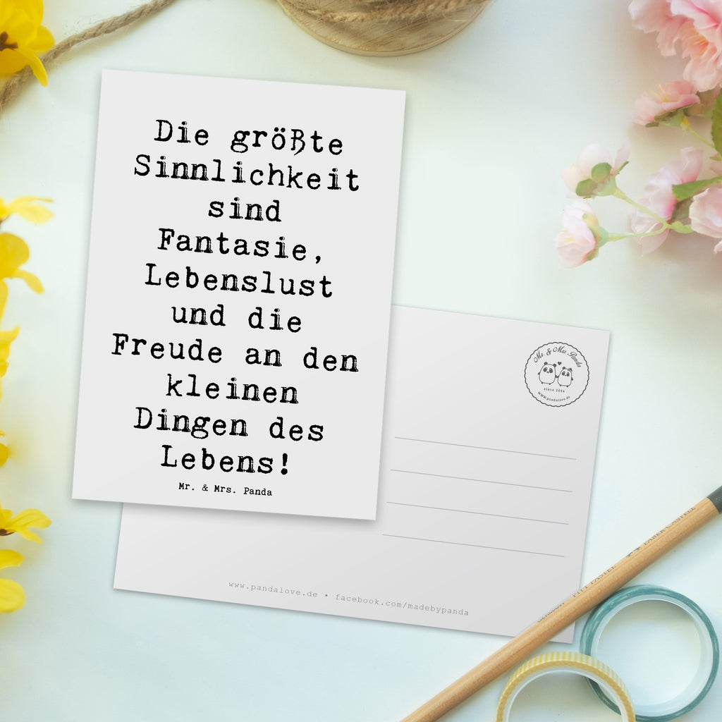 Postkarte Spruch Sinnlichkeit und Freude Postkarte, Karte, Geschenkkarte, Grußkarte, Einladung, Ansichtskarte, Geburtstagskarte, Einladungskarte, Dankeskarte, Ansichtskarten, Einladung Geburtstag, Einladungskarten Geburtstag