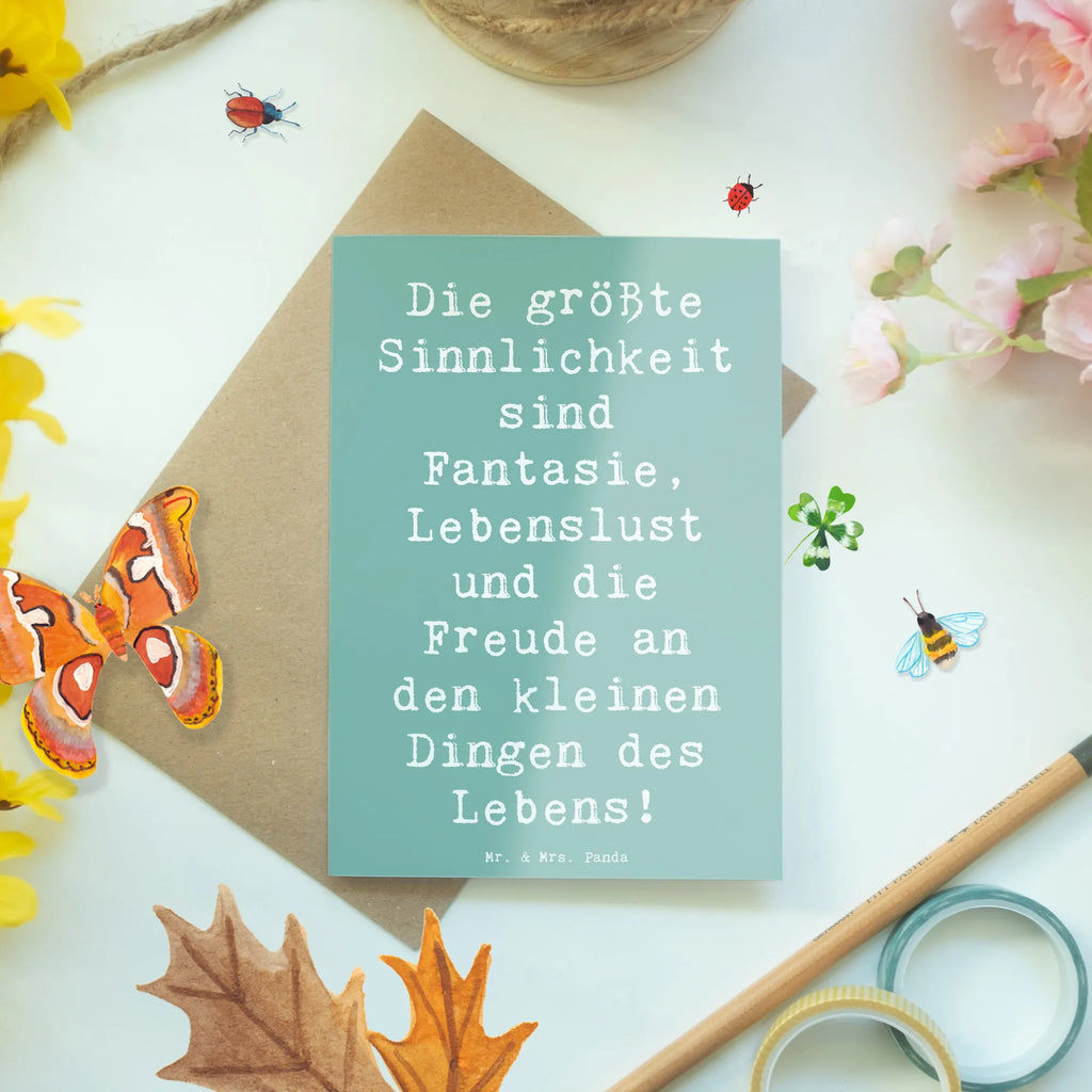 Grußkarte Spruch Sinnlichkeit und Freude Grußkarte, Klappkarte, Einladungskarte, Glückwunschkarte, Hochzeitskarte, Geburtstagskarte, Karte, Ansichtskarten