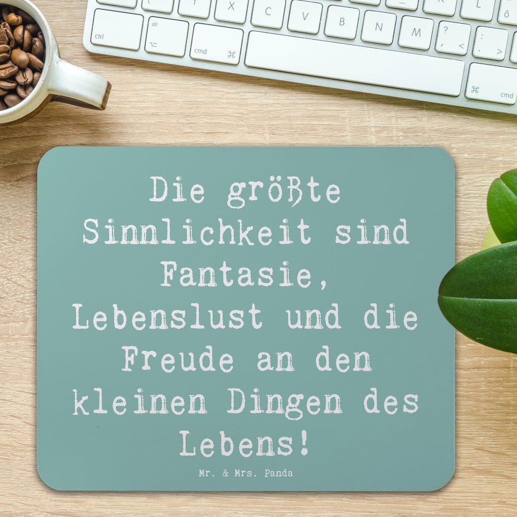 Mauspad Spruch Sinnlichkeit und Freude Mousepad, Computer zubehör, Büroausstattung, PC Zubehör, Arbeitszimmer, Mauspad, Einzigartiges Mauspad, Designer Mauspad, Mausunterlage, Mauspad Büro